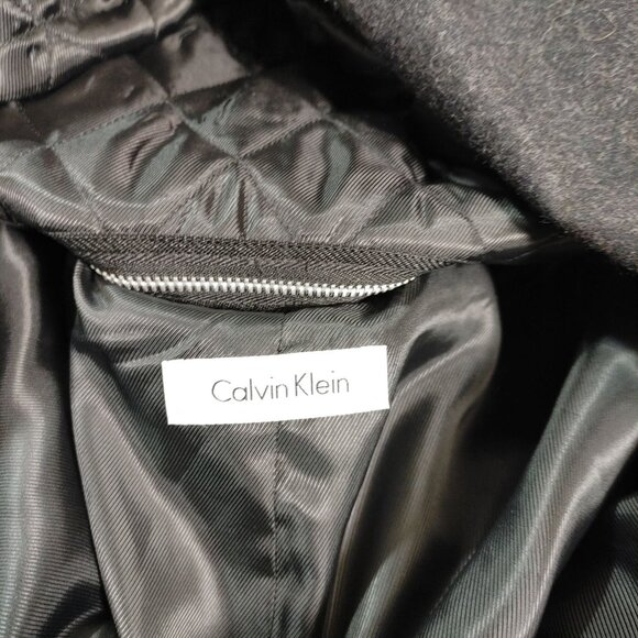 Calvin Klein Rain Jacket Overcoat Size 48R Mens Button Up Black Removable Liner - Picture 3 of 14